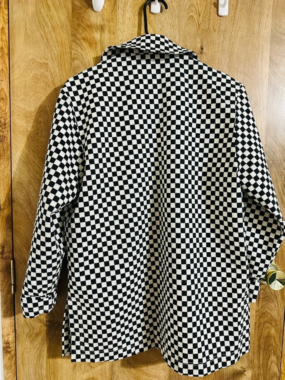 Saks Fifth Avenue Black & White Checkerboard Kids Raincoat - Picture 2 of 3
